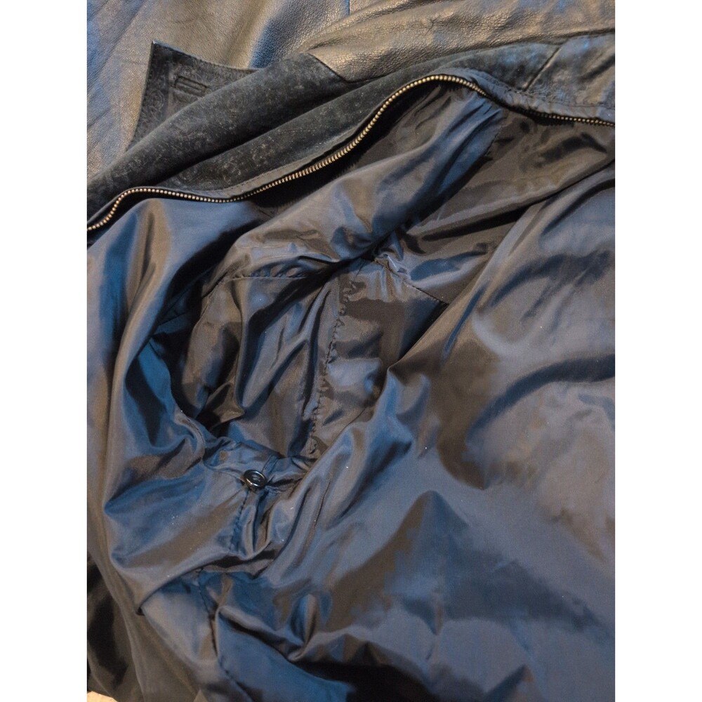 Vintage Womens Wilson Double Breasted Suede Paisley Leather Long Jacket 80s L - Picture 11 of 13